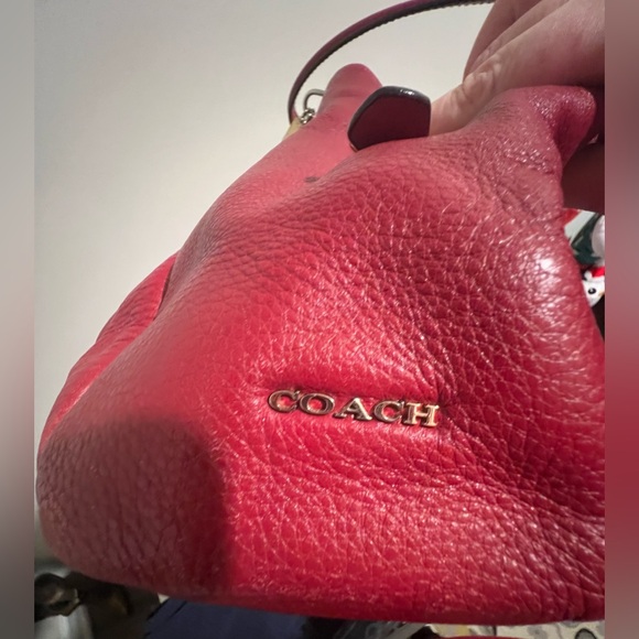 VTG Coach Purse Madison Phoebe Red Pebbled Leather Hobo Shoulder Bag Large Y2K - Picture 7 of 16